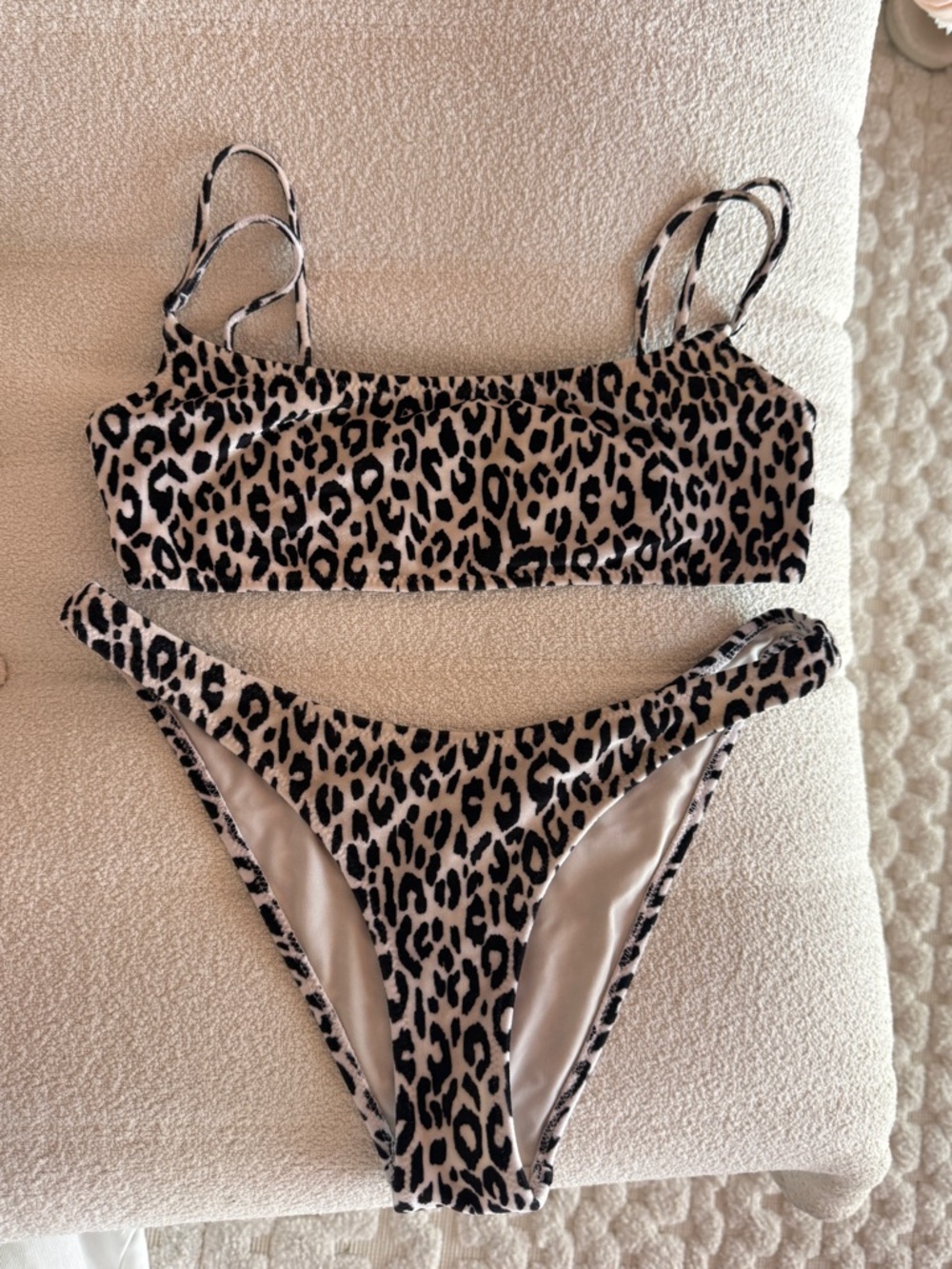 Triangl Bikini Black and White Leopard/Cheetah